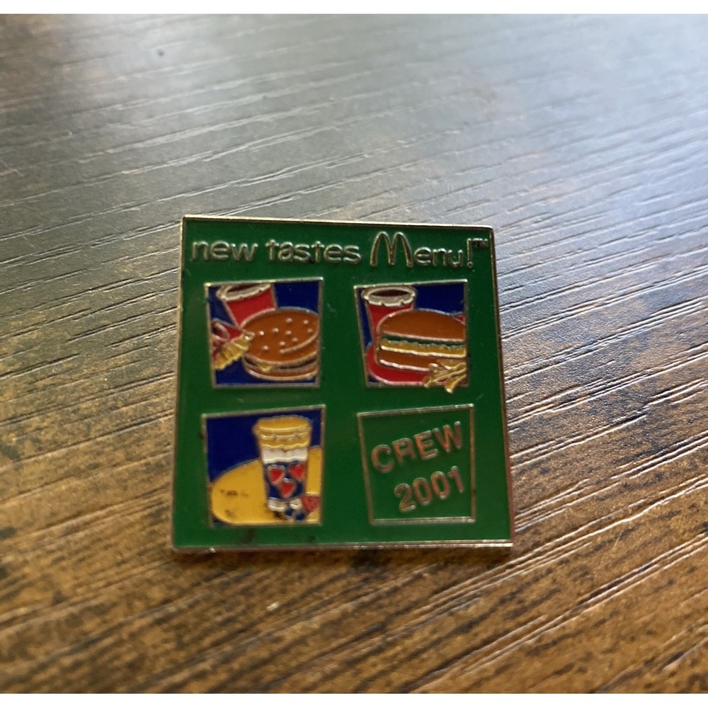 McDonald's New Tastes Menu Crew 2001 Hat Vest Lapel Pin
